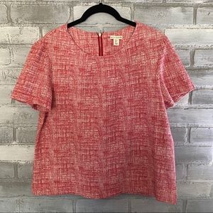 Mercer & Madison |  Red/White Short Sleeve Top